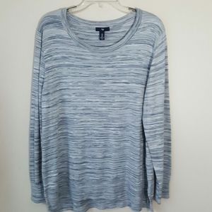 GAP Gray Blues Space Dye Lightweight Sweater-XL